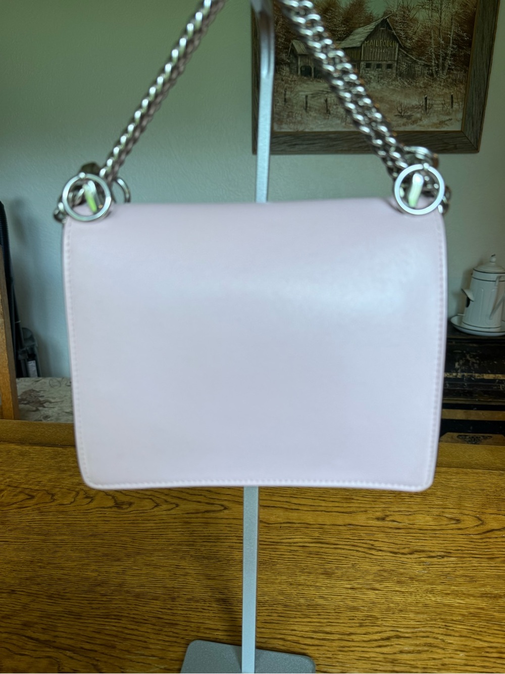 Fendi Pastel Pink Leather Crossbody with Embellished Logo - Picture 2 of 12